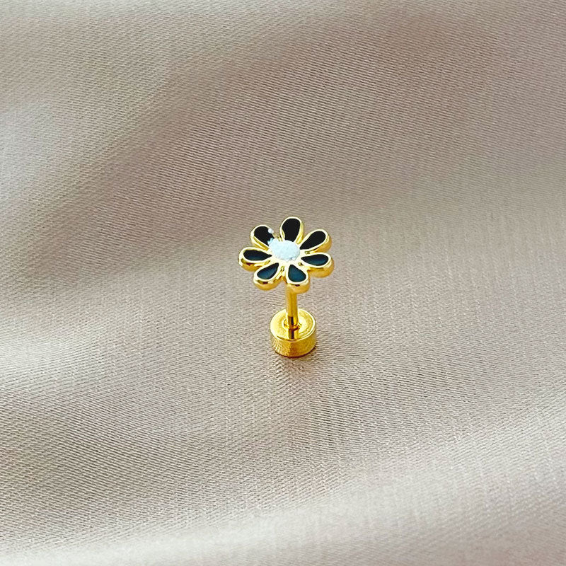 Stiftörhängen blomma med platt baksida