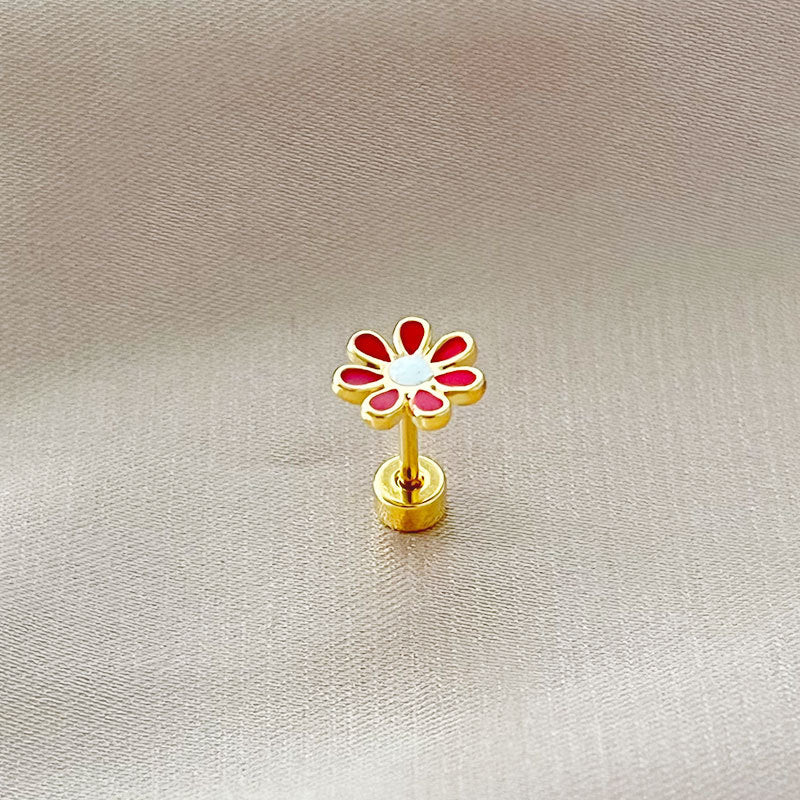 Stiftörhängen blomma med platt baksida