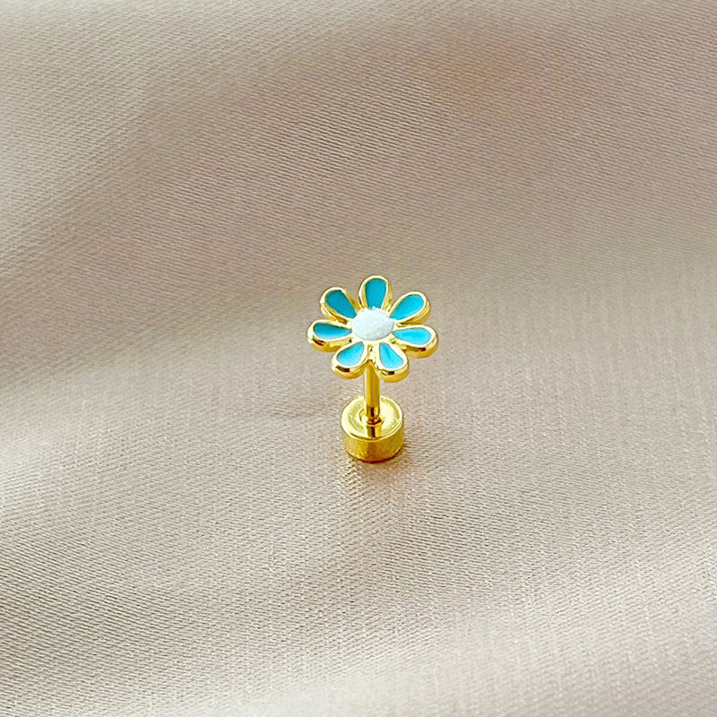 Stiftörhängen blomma med platt baksida