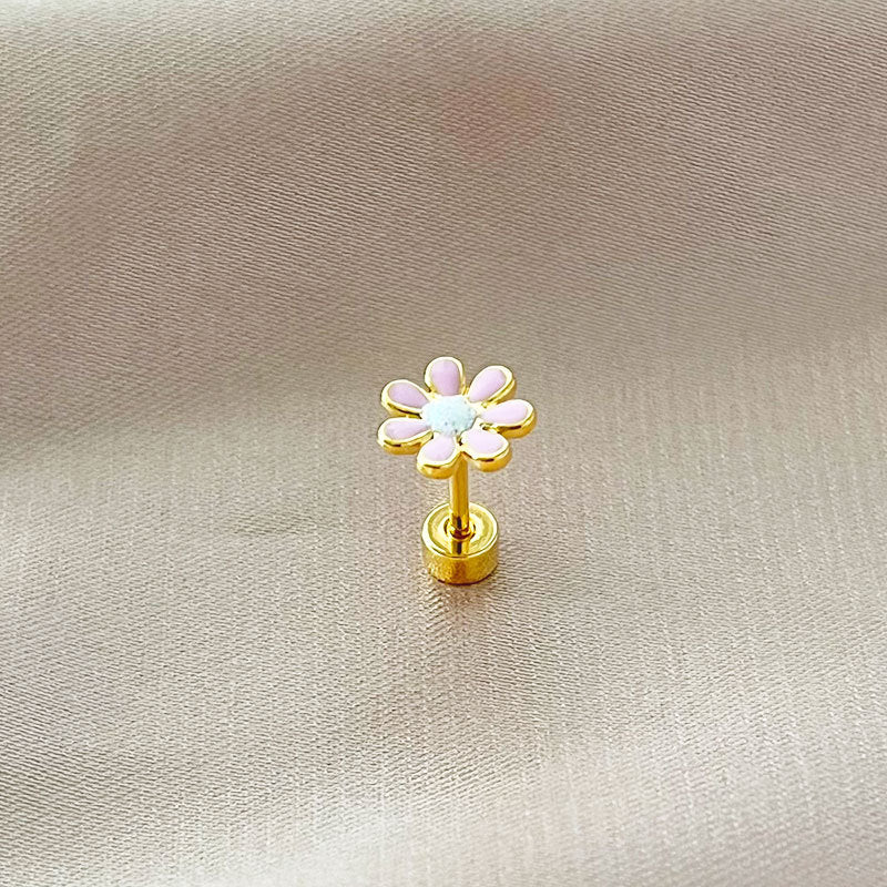 Stiftörhängen blomma med platt baksida