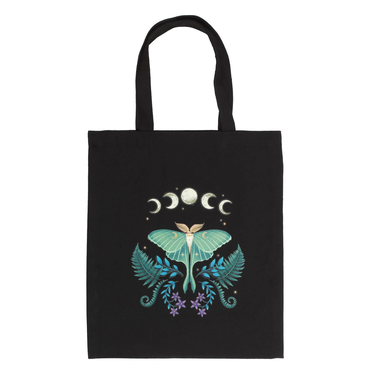 KOMMER SNART Tygväska med luna moth mystisk skogdesign
