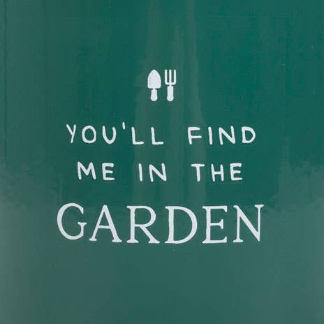Emaljmugg 'You will find me in the garden'