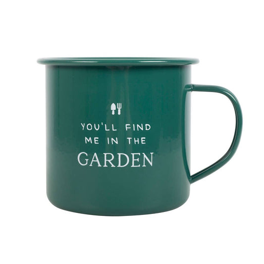 Emaljmugg 'You will find me in the garden' - Fluflu Handgjorda Smycken & Design