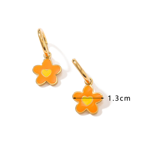 Hoops med blommor, örhängen - Fluflu Handgjorda Smycken & Design