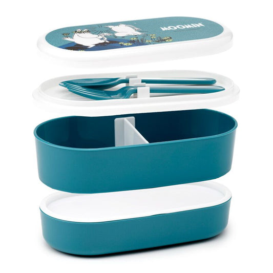 Mumin Staplad Bento Lunchlåda med Gaffel & Sked - Fluflu Handgjorda Smycken & Design