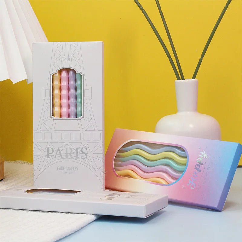 Pastellfärgade födelsedagsljus i olika designer - Fluflu Handgjorda Smycken & Design