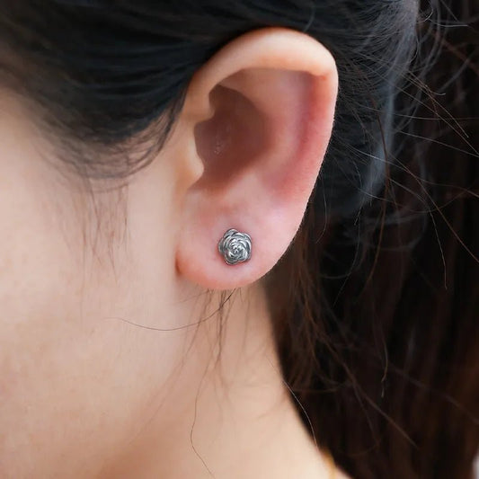 Stiftörhängen rosblomma - Fluflu Handgjorda Smycken & Design