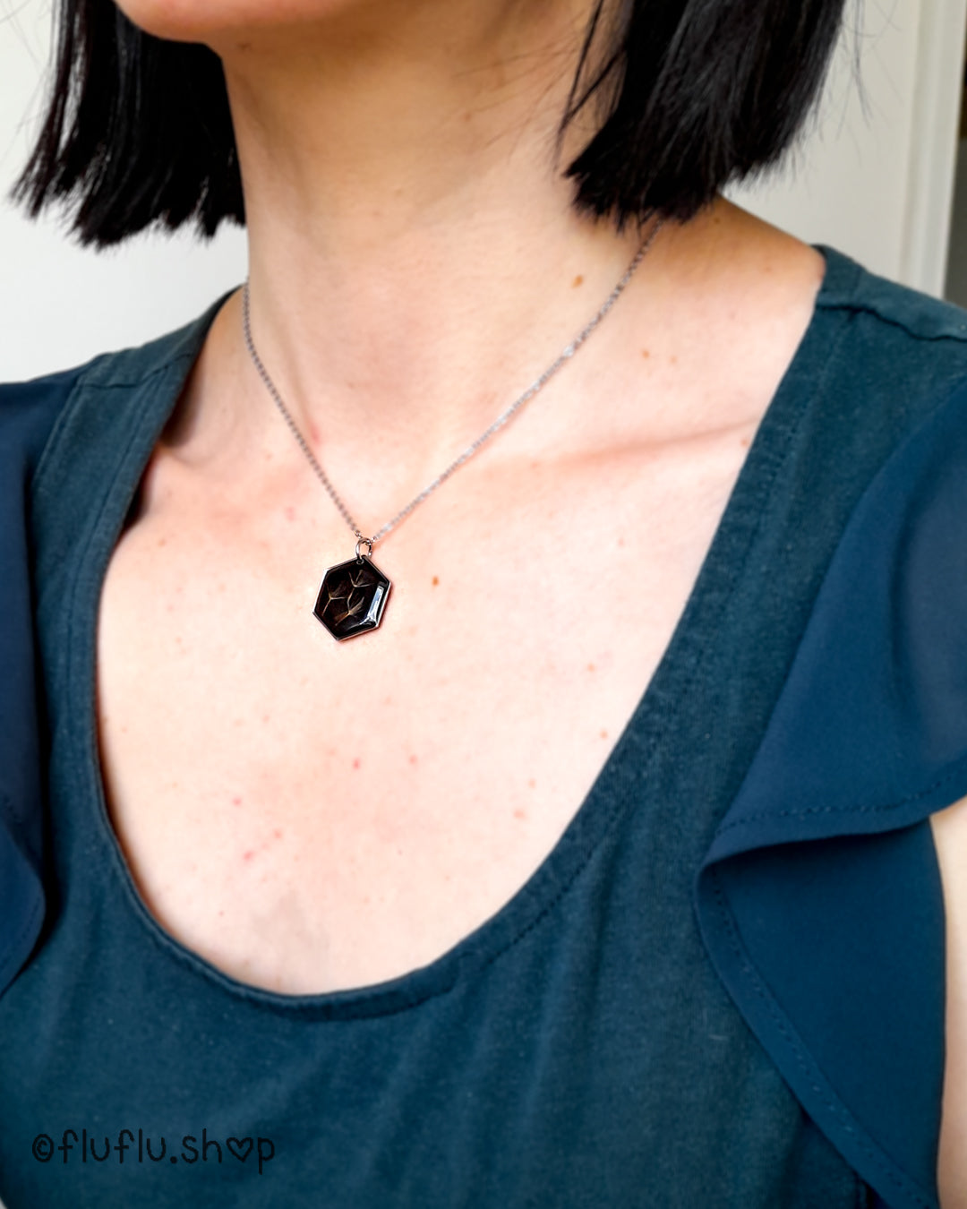 Fibblafrön, hexagon - Fluflu Handgjorda Smycken & Design