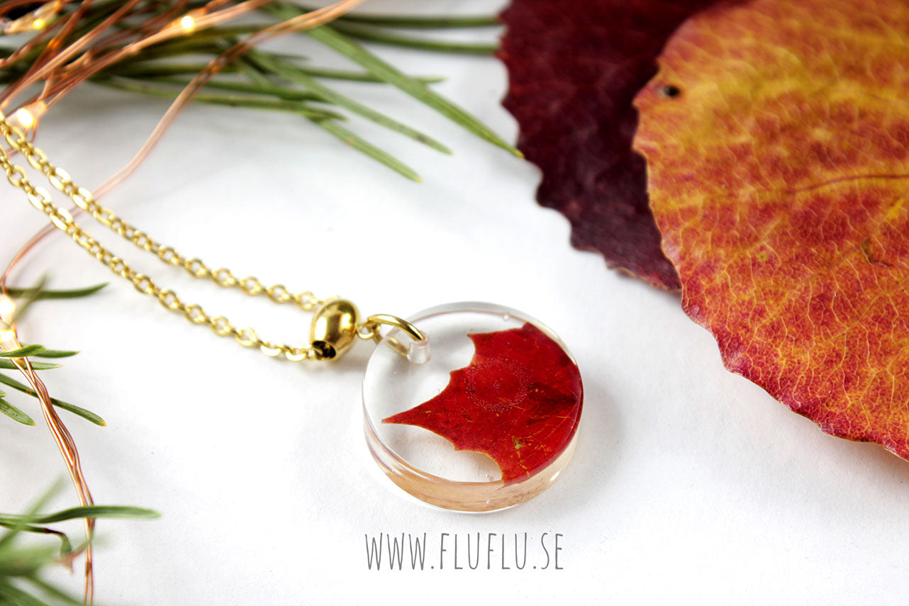 Höstlöv hänge - Fluflu Handgjorda Smycken & Design
