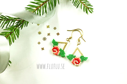 Rosor av pärlor, örhängen - Fluflu Handgjorda Smycken & Design