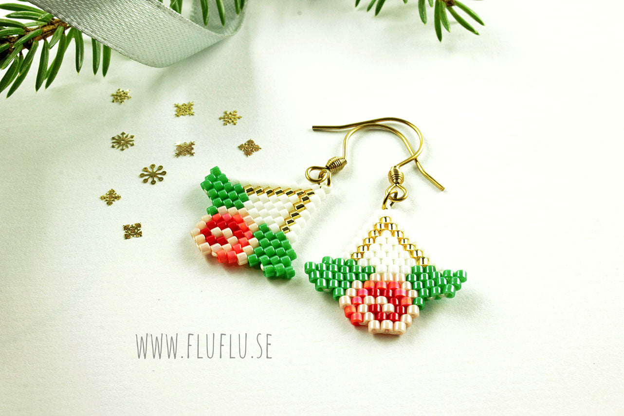 Rosor av pärlor, örhängen - Fluflu Handgjorda Smycken & Design