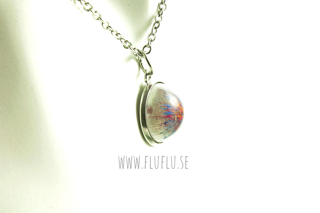 Fyrverkeri i cabochon, silver - Fluflu Handgjorda Smycken & Design