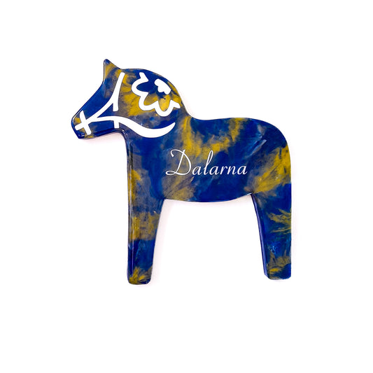 Blå dalahäst, väggdekoration - Fluflu Handgjorda Smycken & Design