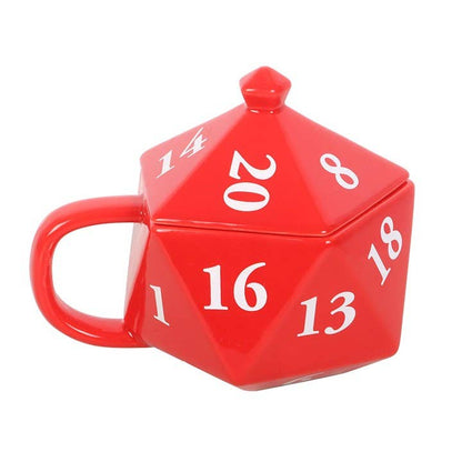 D20 tärningsformad mugg för brädspelsentusiaster