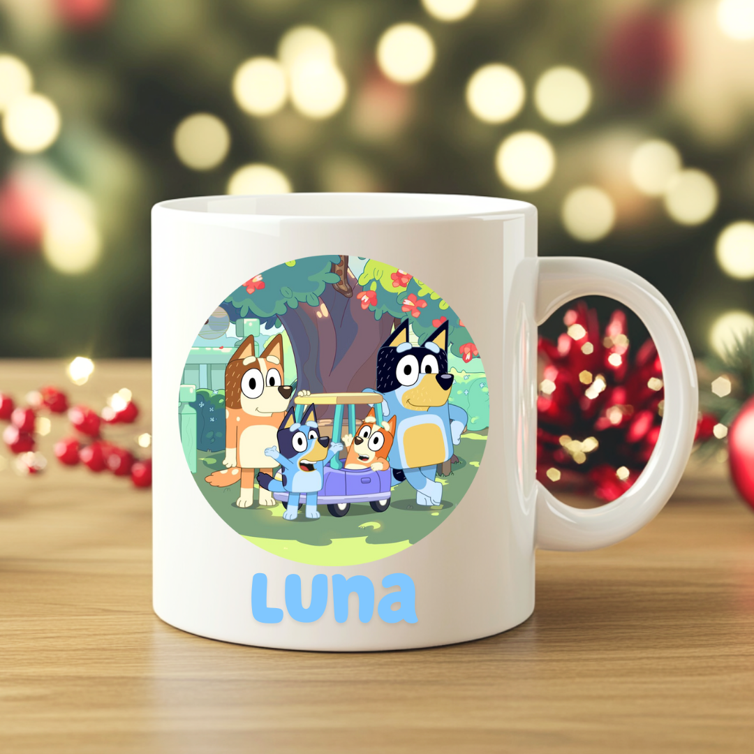 Personlig Bluey-mugg | Personlig mugg med namn