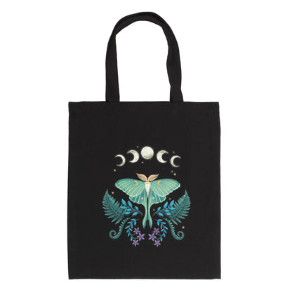Tygväska med luna moth mystisk skogdesign