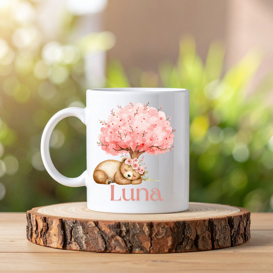 Pink Fairy Forest mugg | Personlig mugg med namn