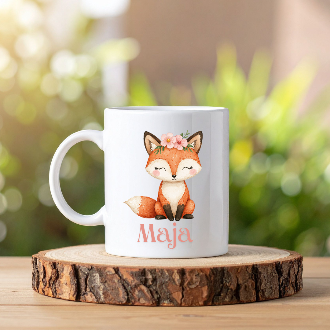 Pink Fairy Forest mugg | Personlig mugg med namn
