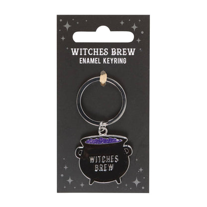 Nyckelring formad som kittel med texten Witches Brew
