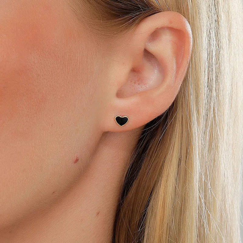 Stiftörhängen hjärtamed platt baksida