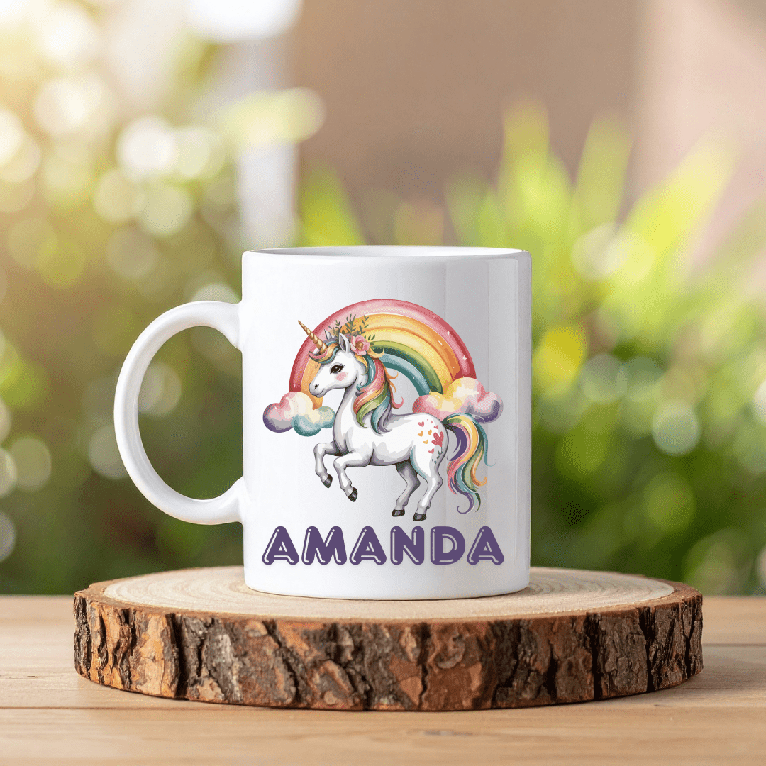 Enhörning mugg | Personlig mugg med namn - Fluflu Handgjorda Smycken & Design