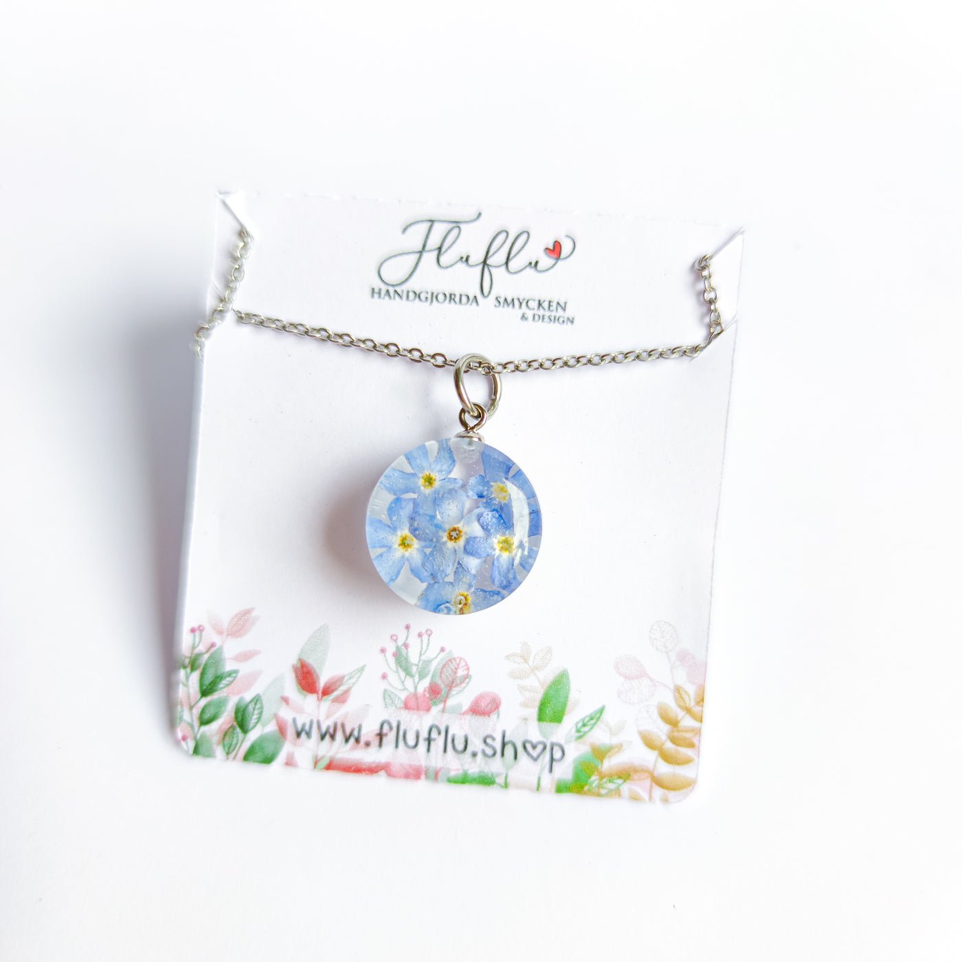 Förgätmigej, runt - Fluflu Handgjorda Smycken & Design
