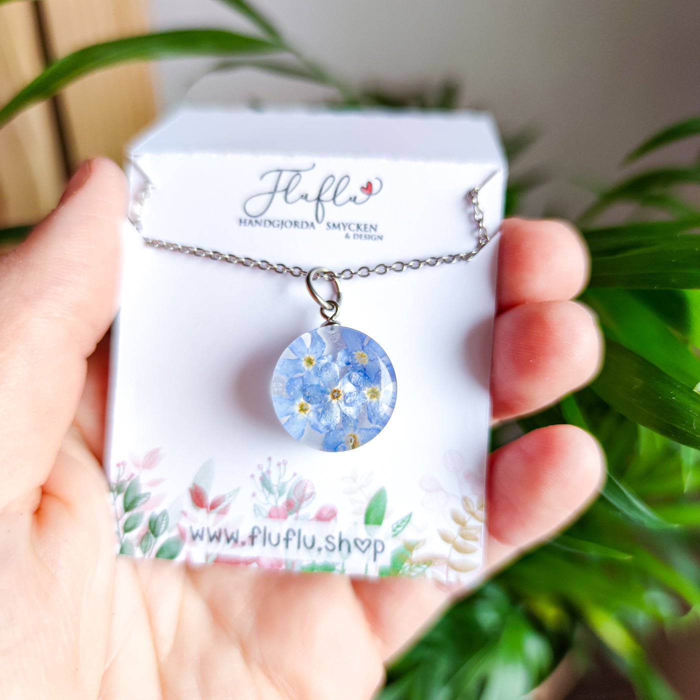 Förgätmigej, runt - Fluflu Handgjorda Smycken & Design