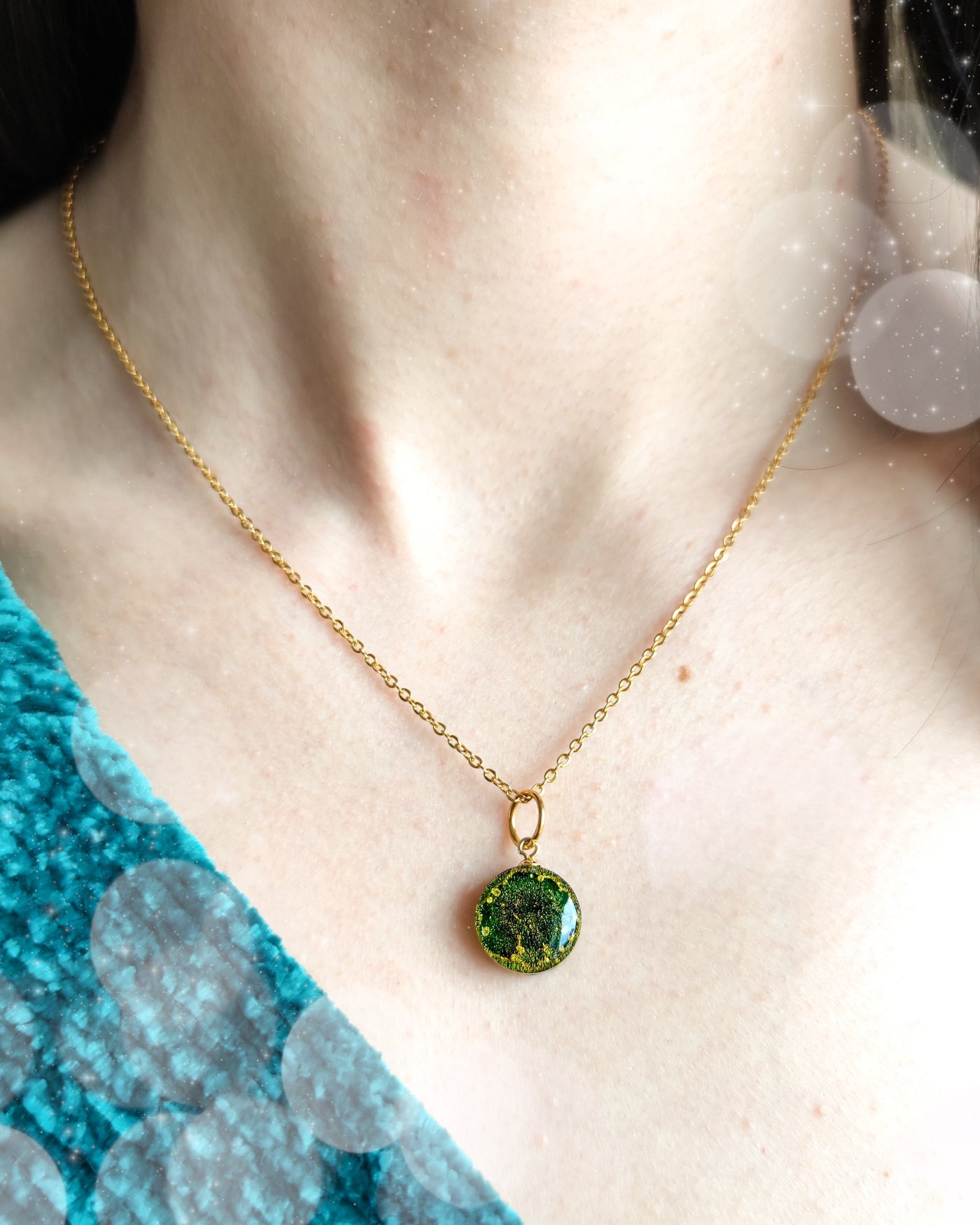 Gröna djupet, halsband - Fluflu Handgjorda Smycken & Design