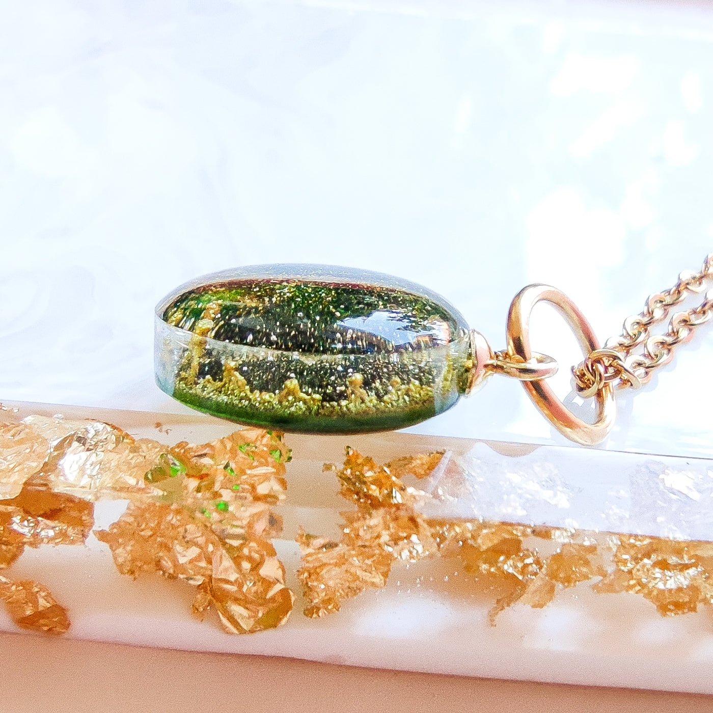 Gröna djupet, halsband - Fluflu Handgjorda Smycken & Design