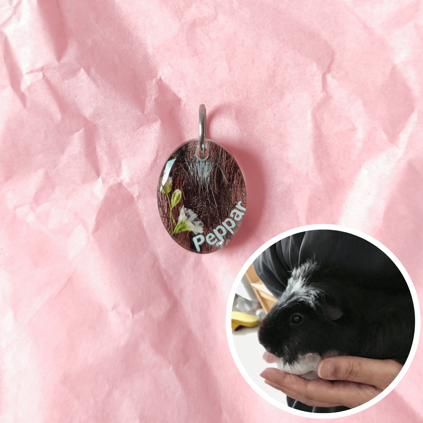 Hänge hjärta med hår/päls/tagel eller aska - Fluflu Handgjorda Smycken & Design