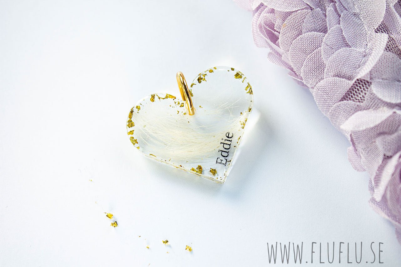 Hänge hjärta med hår/päls/tagel eller aska - Fluflu Handgjorda Smycken & Design