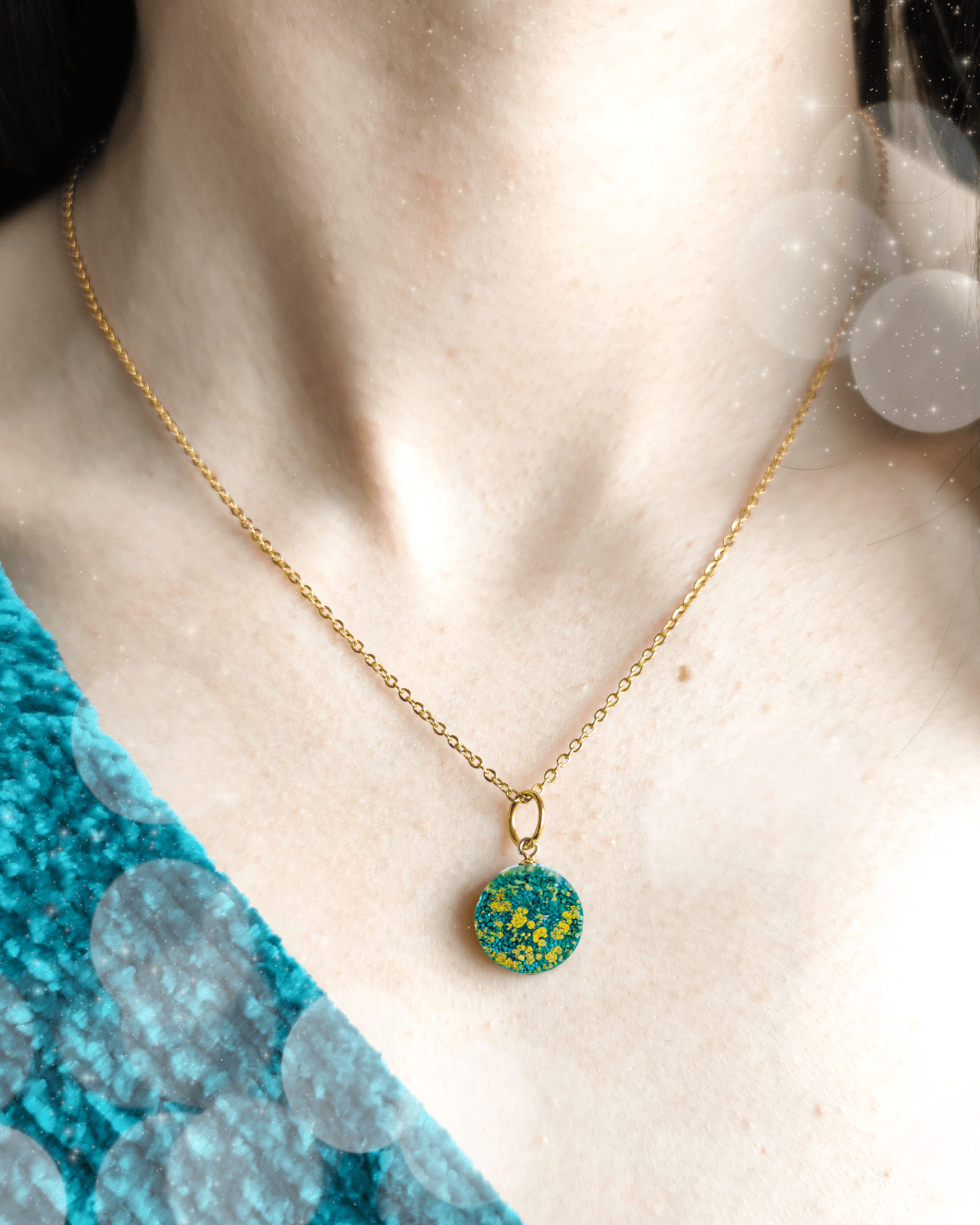 Himmelsk turkos, halsband - Fluflu Handgjorda Smycken & Design