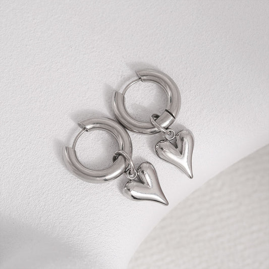 Hoops med hjärtan, örhängen - Fluflu Handgjorda Smycken & Design