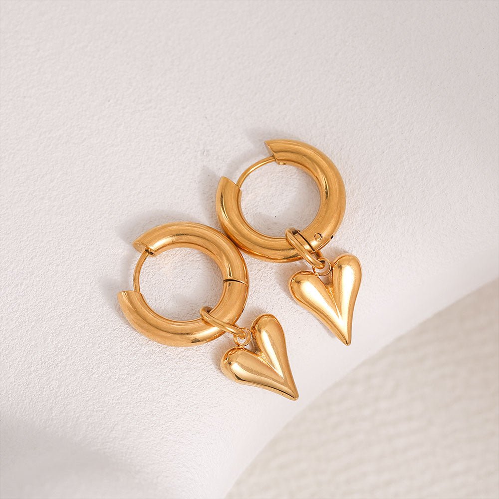 Hoops med hjärtan, örhängen - Fluflu Handgjorda Smycken & Design
