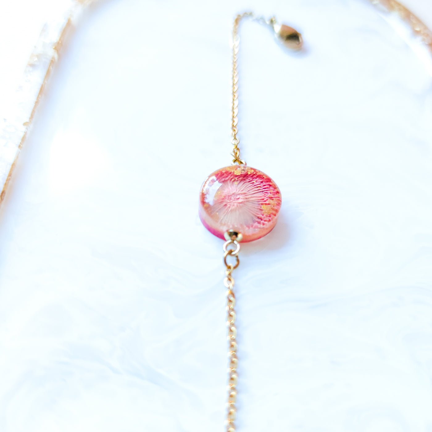 Laxrosa solnedgång, armband - Fluflu Handgjorda Smycken & Design