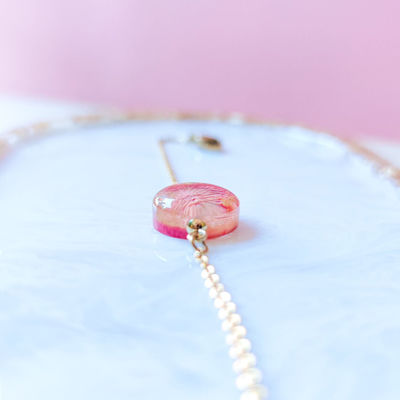 Laxrosa solnedgång, armband - Fluflu Handgjorda Smycken & Design