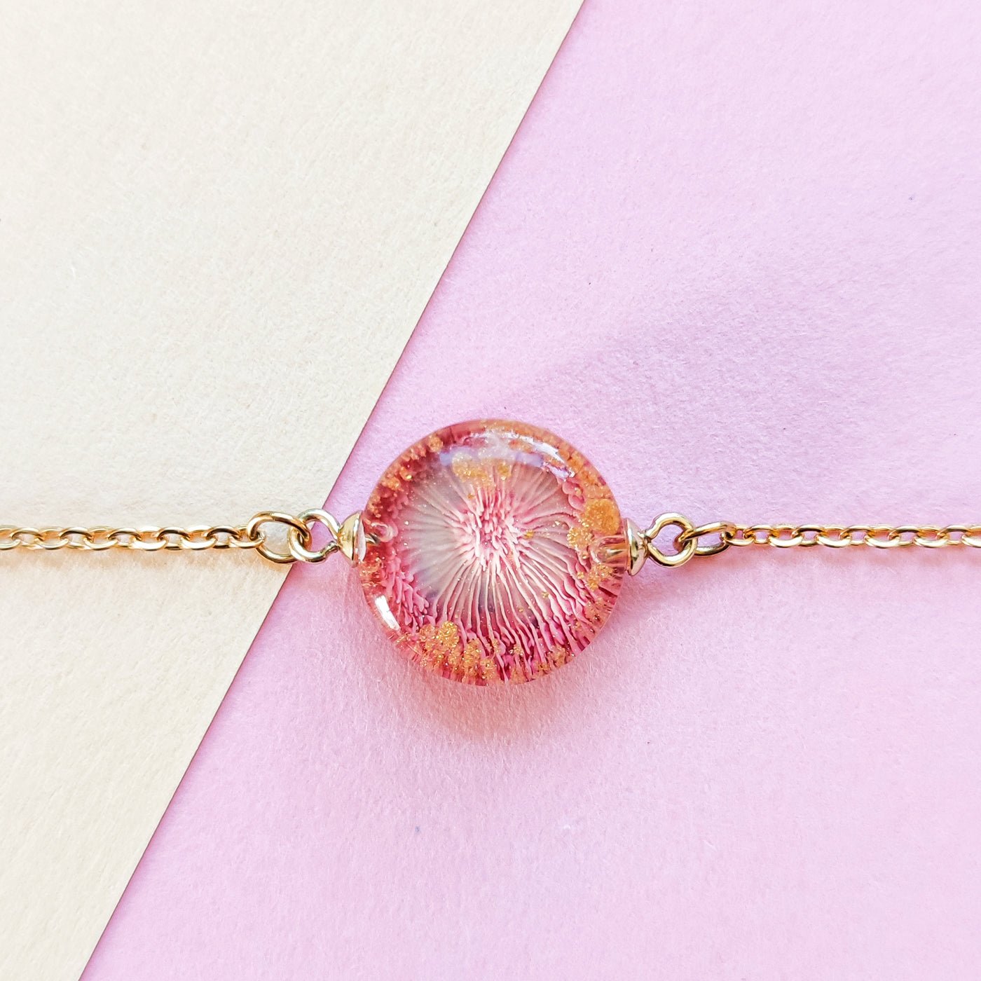 Laxrosa solnedgång, armband - Fluflu Handgjorda Smycken & Design