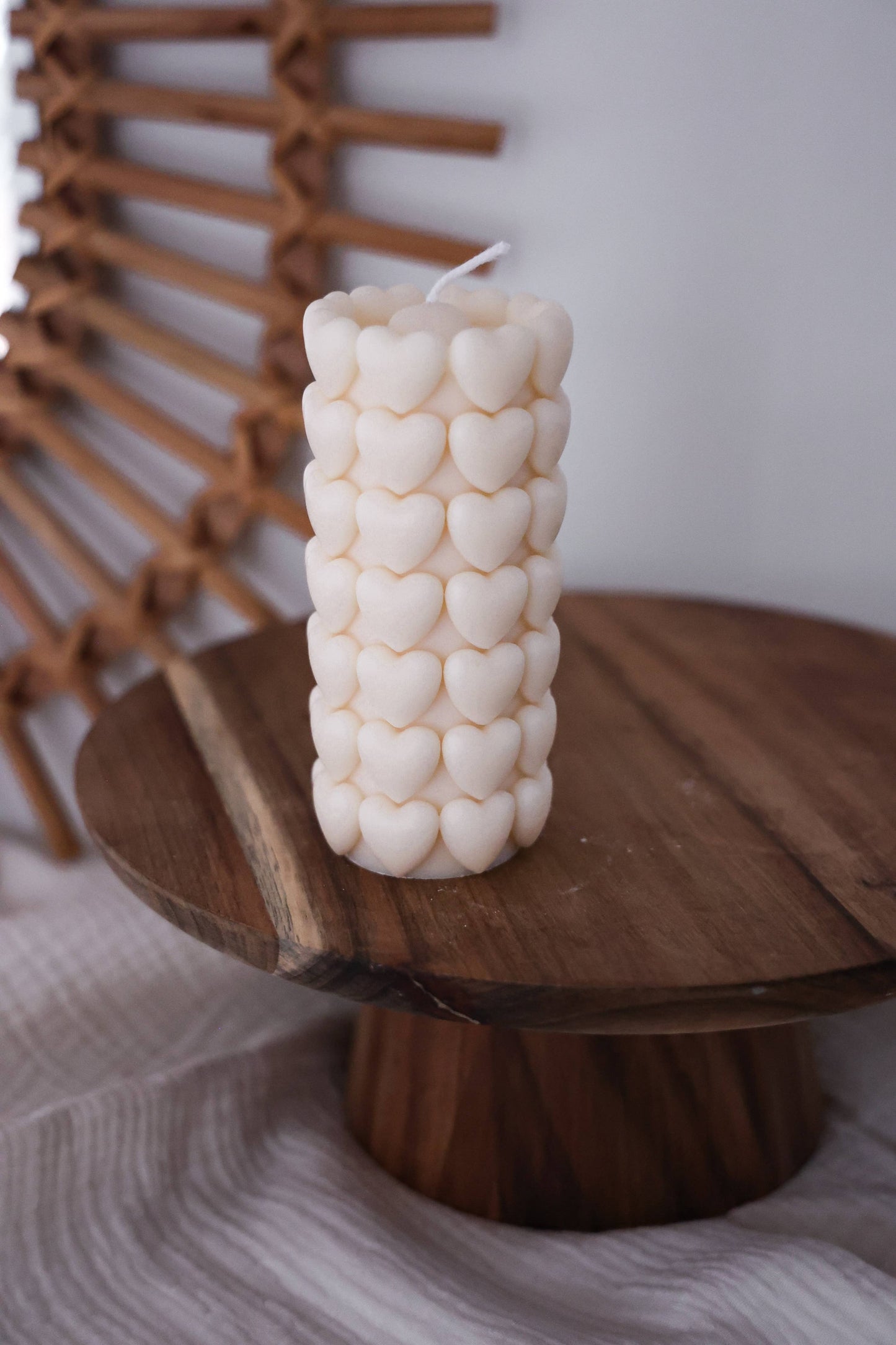 Ljuspelare med hjärtbubblor i rapsvax - Fluflu Handgjorda Smycken & Design