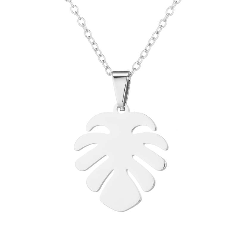 Monstera smyckesset, örhängen + halsband - Fluflu Handgjorda Smycken & Design