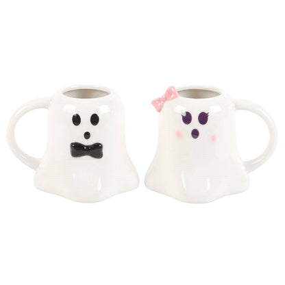 Mr och Mrs Boo spökformad Halloween - mugguppsättning - Fluflu Handgjorda Smycken & Design