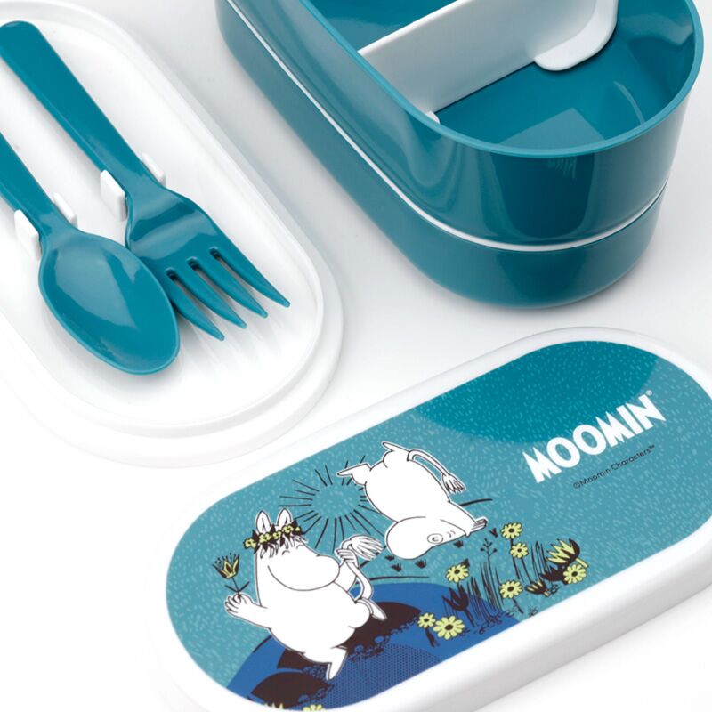 Mumin Staplad Bento Lunchlåda med Gaffel & Sked - Fluflu Handgjorda Smycken & Design