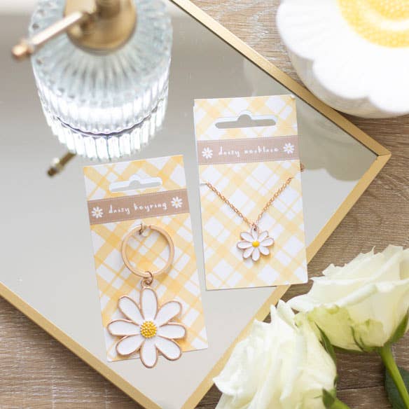 Nyckelring Daisy Flower emalj - Fluflu Handgjorda Smycken & Design