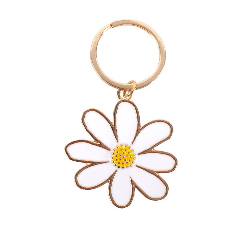 Nyckelring Daisy Flower emalj - Fluflu Handgjorda Smycken & Design