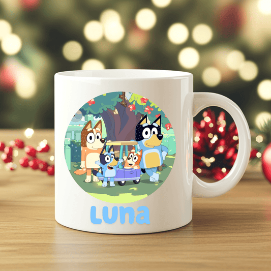 Personlig Bluey - mugg | Personlig mugg med namn - Fluflu Handgjorda Smycken & Design