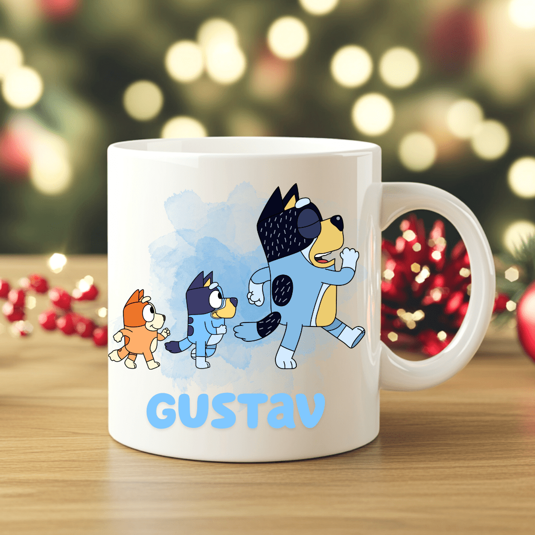 Personlig Bluey - mugg | Personlig mugg med namn - Fluflu Handgjorda Smycken & Design