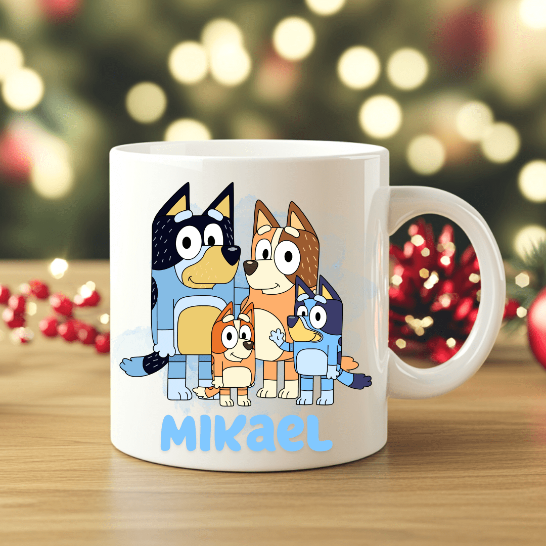Personlig Bluey - mugg | Personlig mugg med namn - Fluflu Handgjorda Smycken & Design
