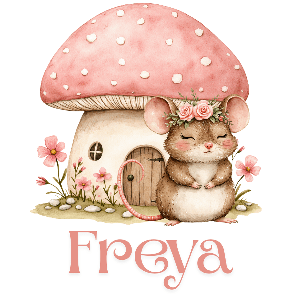 Pink Fairy Forest mugg | Personlig mugg med namn - Fluflu Handgjorda Smycken & Design