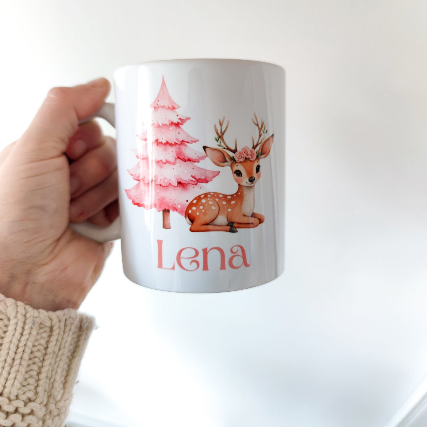 Pink Fairy Forest mugg | Personlig mugg med namn - Fluflu Handgjorda Smycken & Design