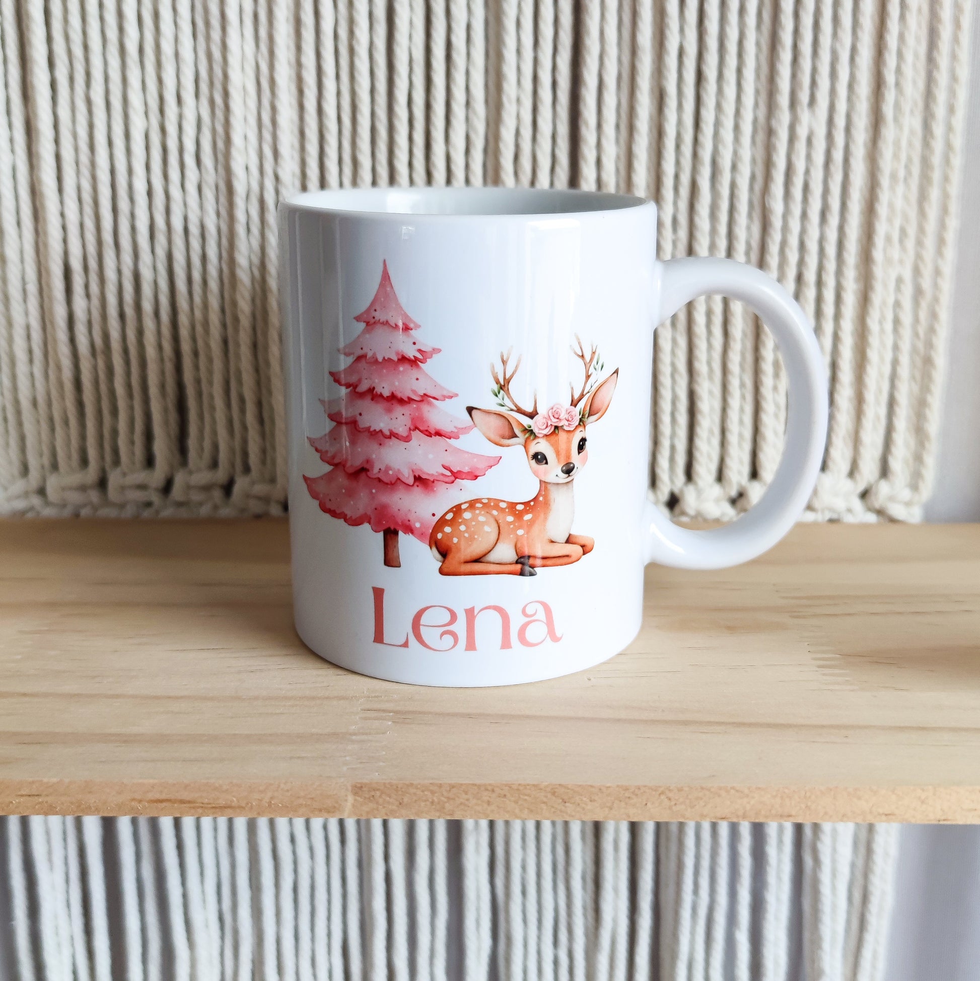 Pink Fairy Forest mugg | Personlig mugg med namn - Fluflu Handgjorda Smycken & Design