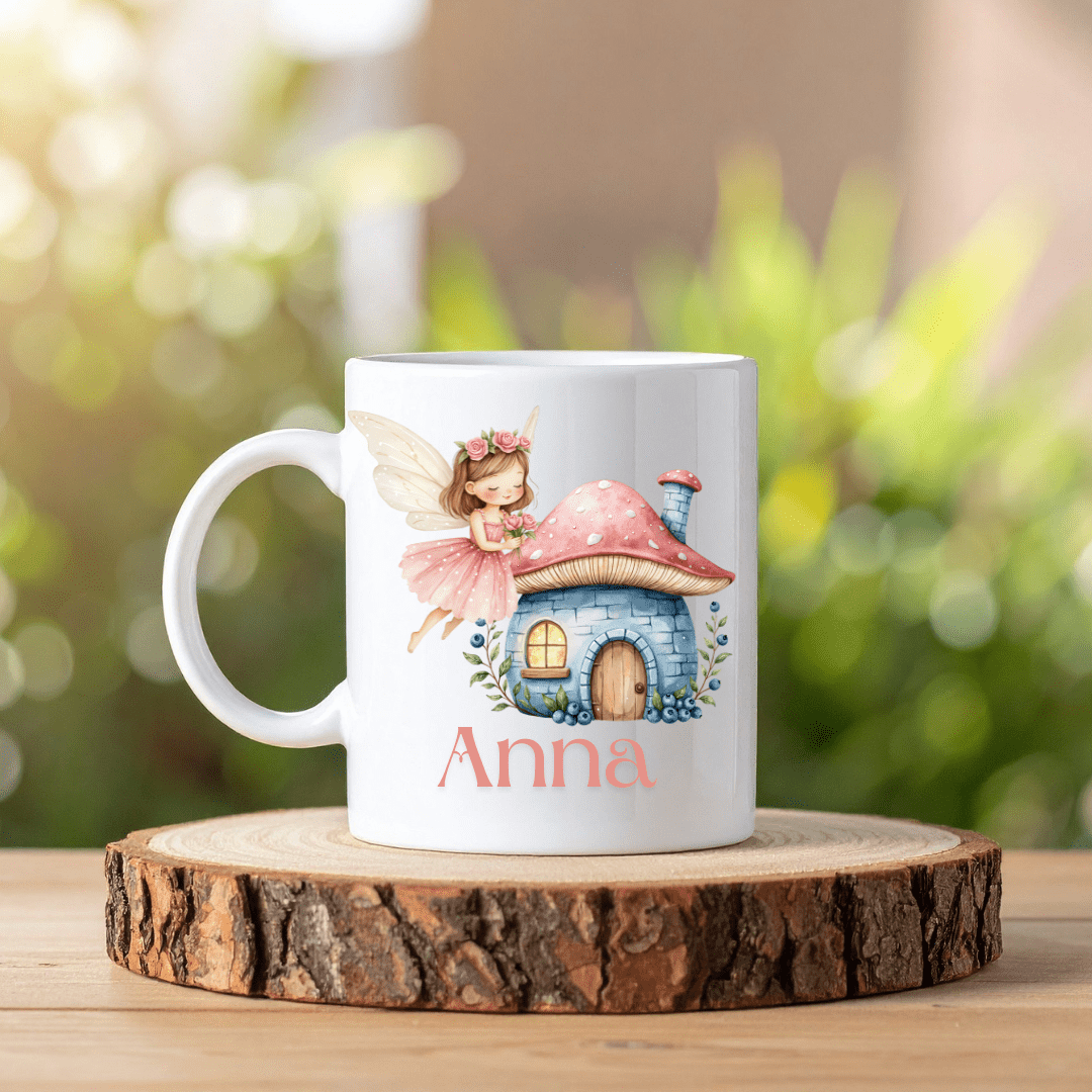 Pink Fairy Forest mugg | Personlig mugg med namn - Fluflu Handgjorda Smycken & Design